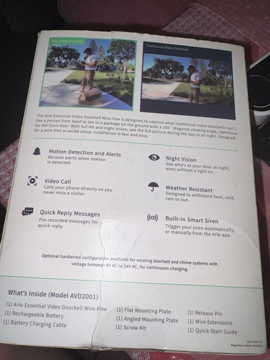 Arlo Video Doorbell in Black and White - Picture 5 of 5